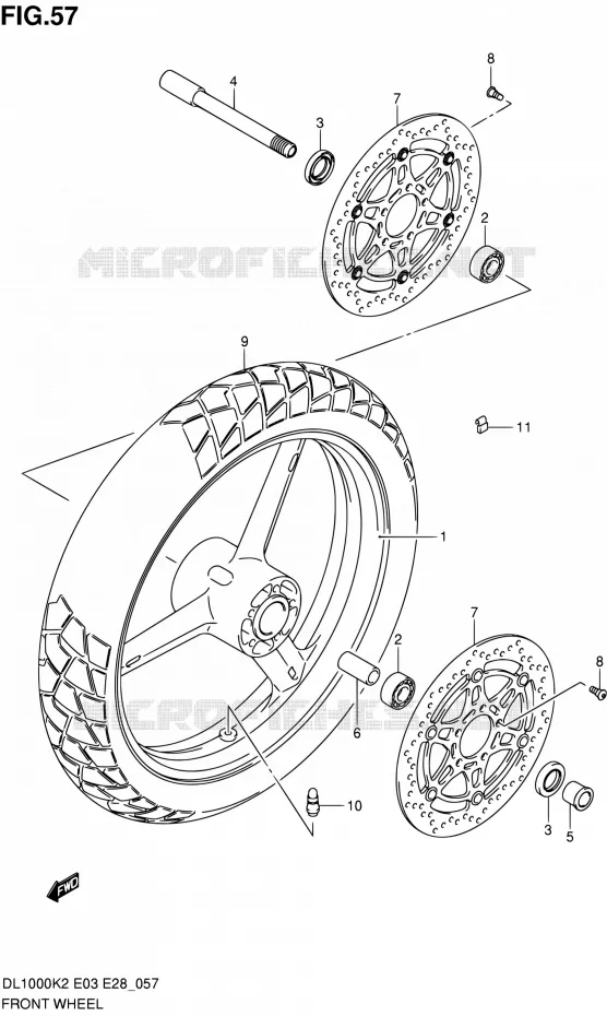 ROUE AVANT Suzuki MOTO 1000 V-STROM 2003  DL1000 K3 (E03,E28,E33)