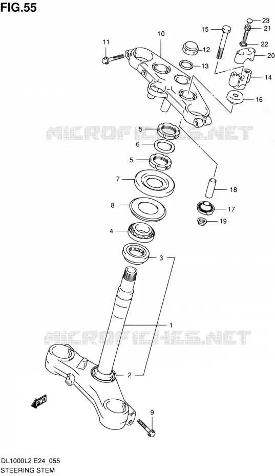 COLONNE DE DIRECTION Suzuki MOTO 1000 V-STROM 2012  DL1000 L2 (E24)