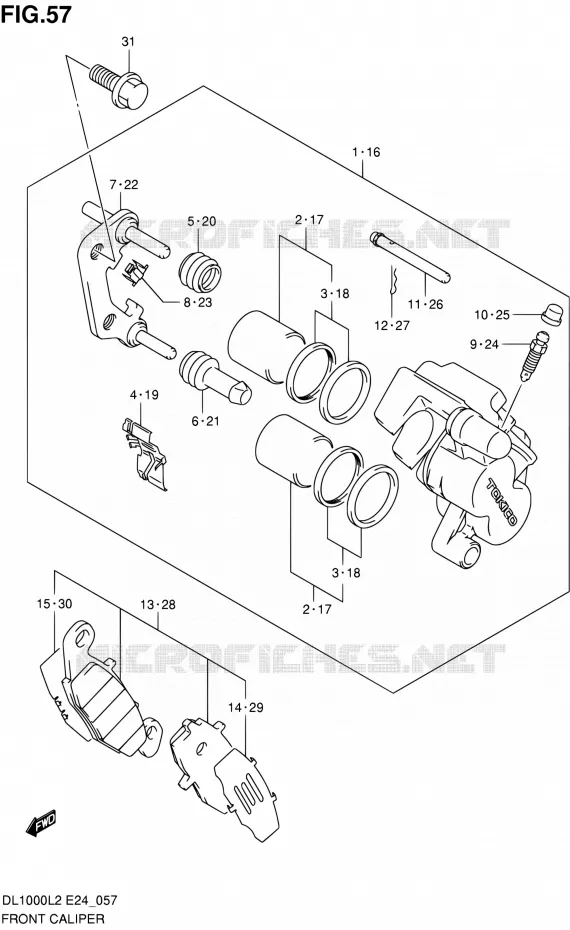 ETRIER DE FREIN AVANT Suzuki MOTO 1000 V-STROM 2012  DL1000 L2 (E24)