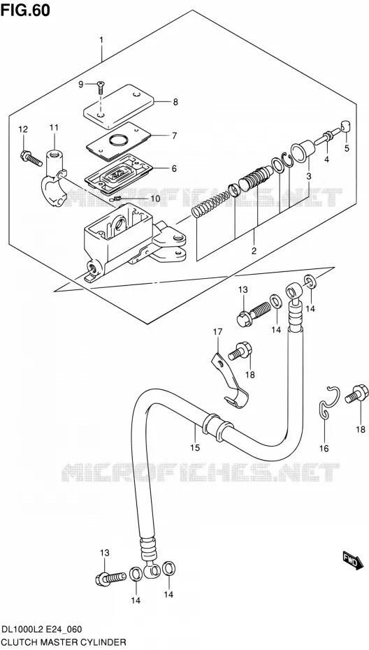 MAITRE CYLINDRE D'EMBRAYAGE Suzuki MOTO 1000 V-STROM 2012  DL1000 L2 (E24)