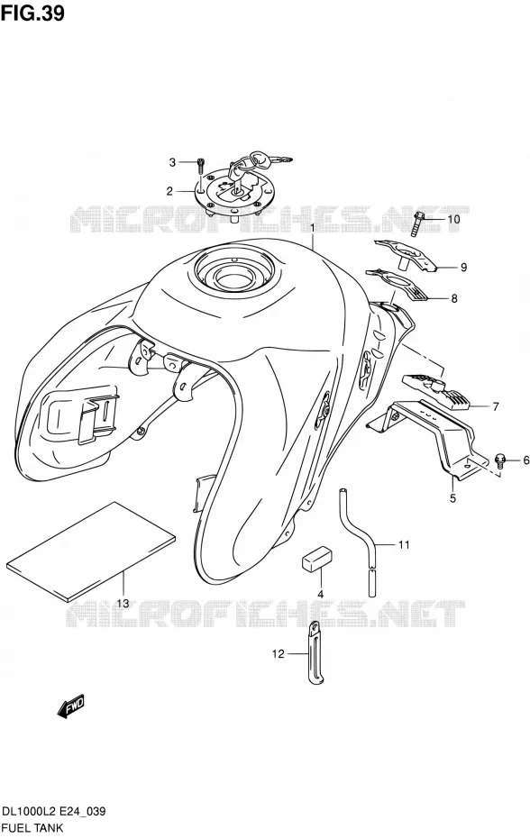 RESERVOIR D'ESSENCE Suzuki MOTO 1000 V-STROM 2012  DL1000 L2 (E24)