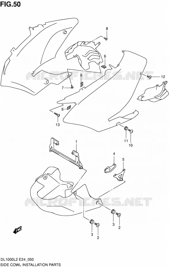 SUPPORTS / FIXATIONS CARENAGES Suzuki MOTO 1000 V-STROM 2012  DL1000 L2 (E24)