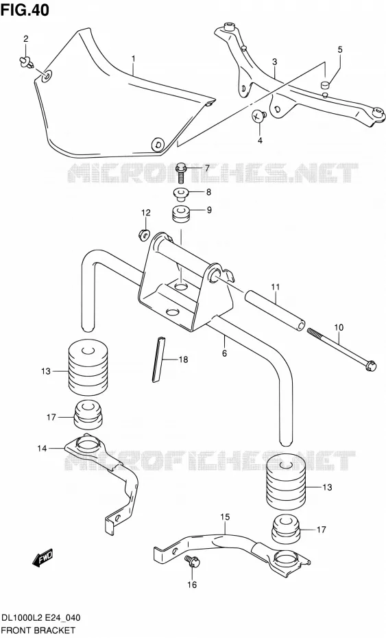 SUPPORTS AVANT Suzuki MOTO 1000 V-STROM 2012  DL1000 L2 (E24)