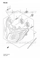 PHARE (E02/E19/P37) pour Suzuki V-STROM 650 2010