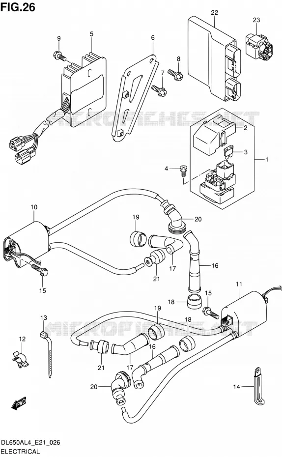 PARTIE ELECTRIQUE (DL650AL4 E21) Suzuki MOTO 650 V-STROM 2014  DL650A L4 (E21)