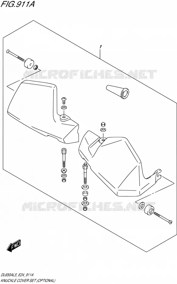 PROTEGES MAINS (OPTIONAL) Suzuki MOTO 650 V-STROM 2015  DL650AUE L5 (E24)