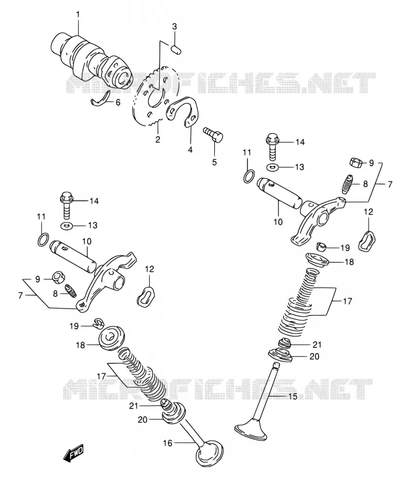 ARBRE A CAMES - VALVE Suzuki MOTO 200 DR 2003  DR200SE K3 (E06,E24)