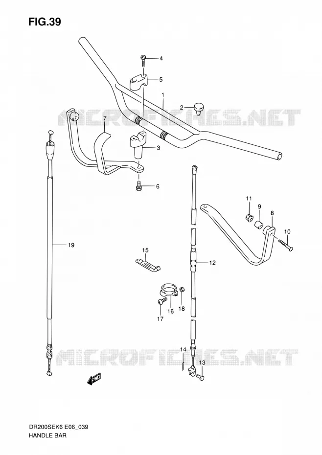 GUIDON (E24) Suzuki MOTO 200 DR 2010  DR200SE L0 (E06,E24)