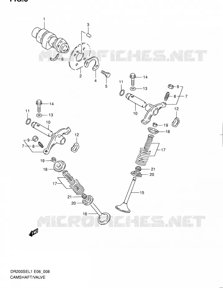 ARBRE A CAMES - VALVE Suzuki MOTO 200 DR 2011  DR200SE L1 (E06,E24)