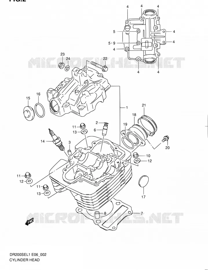CULASSE Suzuki MOTO 200 DR 2011  DR200SE L1 (E06,E24)