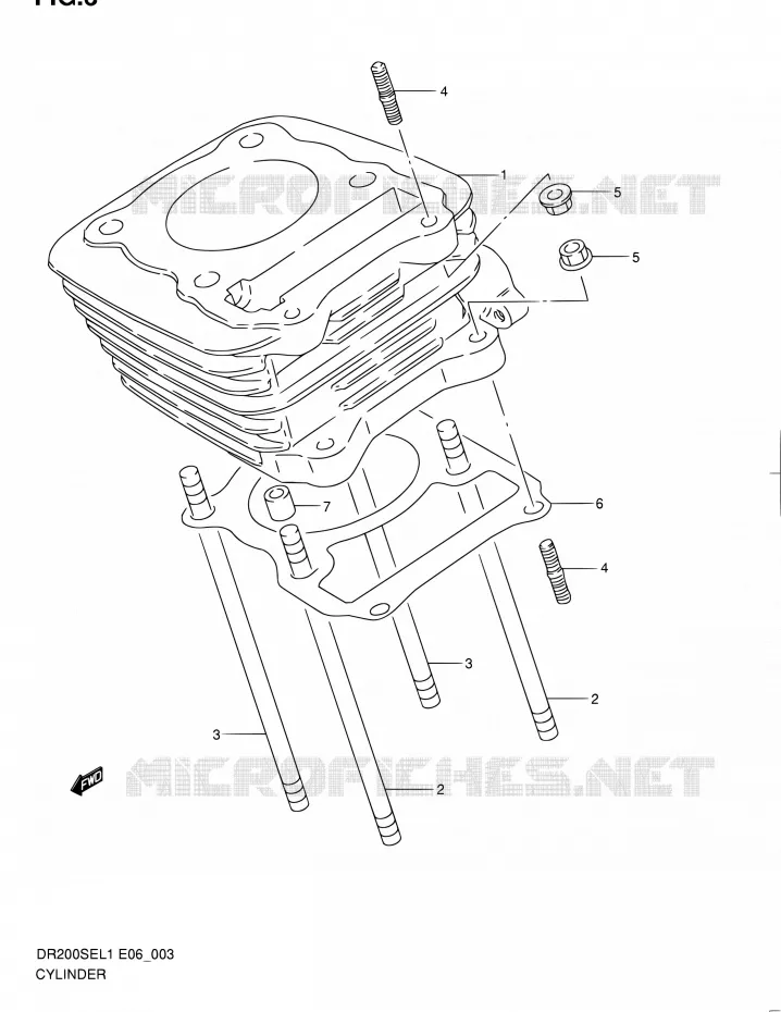 CYLINDRE Suzuki MOTO 200 DR 2011  DR200SE L1 (E06,E24)