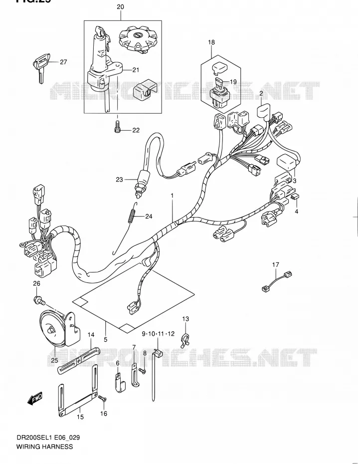 FAISCEAU ELECTRIQUE (DR200SEL1 E24) Suzuki MOTO 200 DR 2011  DR200SE L1 (E06,E24)