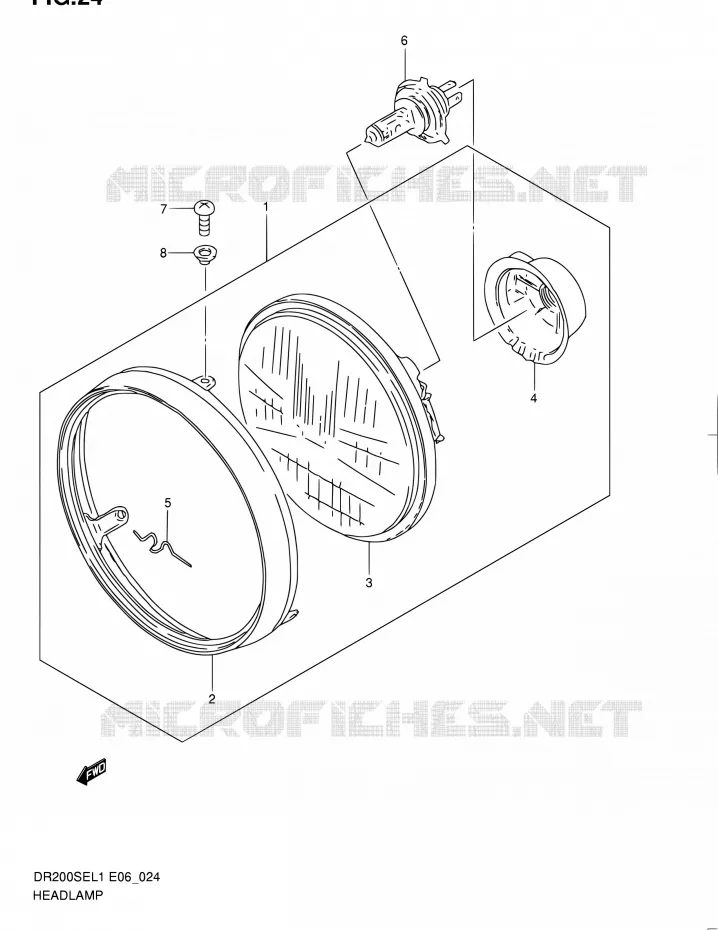 PHARE Suzuki MOTO 200 DR 2011  DR200SE L1 (E06,E24)