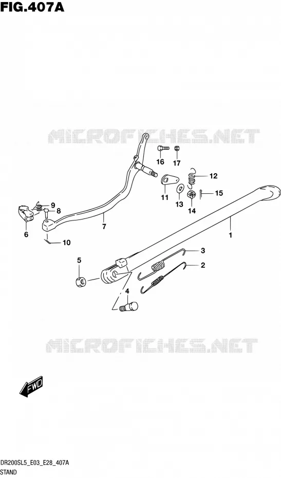 BEQUILLE Suzuki MOTO 200 DR 2015  DR200S L5 (E03,E28,E33)