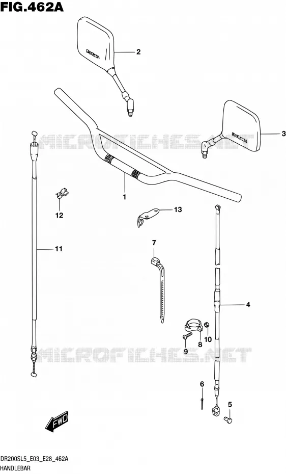 GUIDON Suzuki MOTO 200 DR 2015  DR200S L5 (E03,E28,E33)