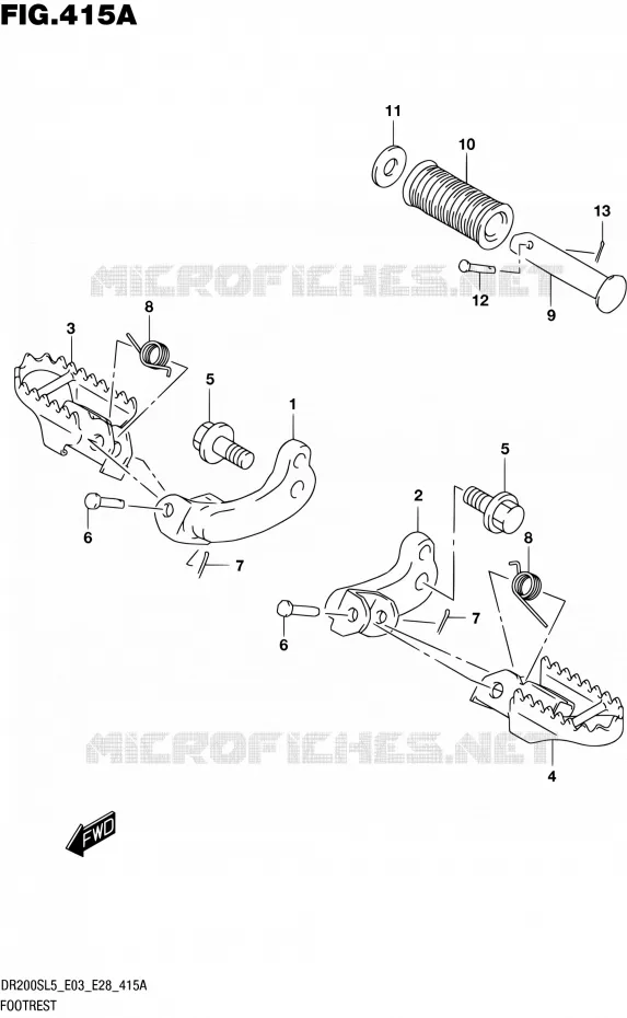 REPOSE PIED Suzuki MOTO 200 DR 2015  DR200S L5 (E03,E28,E33)