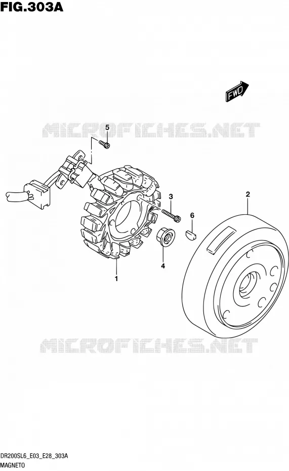 ALLUMAGE ROTOR - STATOR Suzuki MOTO 200 DR 2016  DR200S L6 (E03,E28,E33)