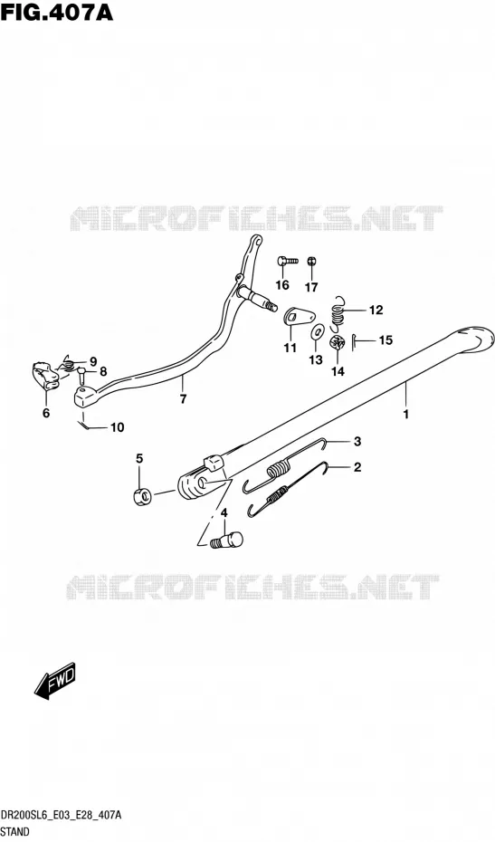BEQUILLE (DR200SL6 E03) Suzuki MOTO 200 DR 2016  DR200S L6 (E03,E28,E33)