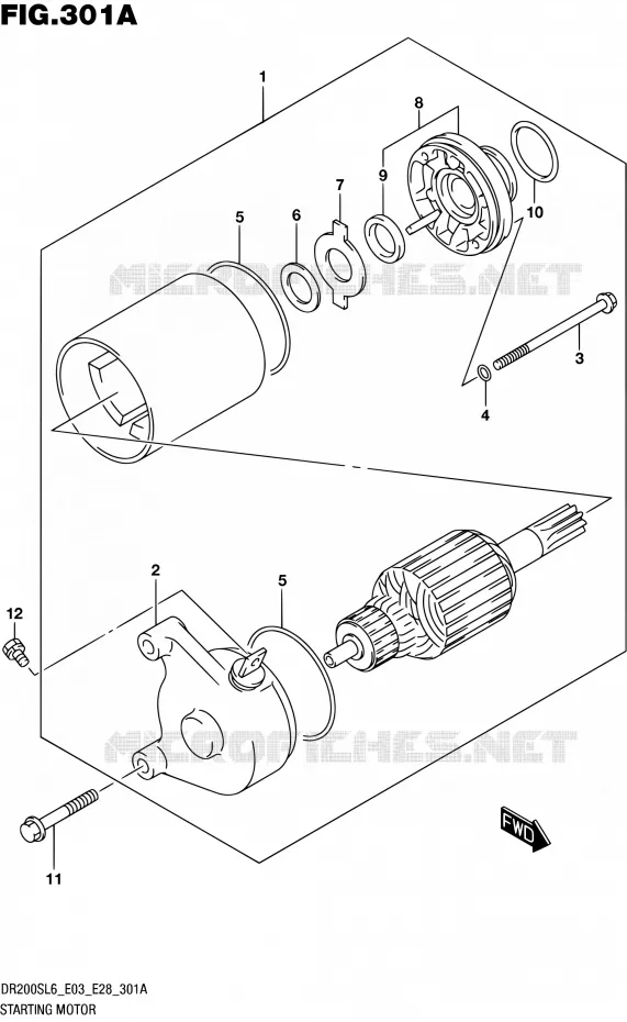 DEMARREUR Suzuki MOTO 200 DR 2016  DR200S L6 (E03,E28,E33)