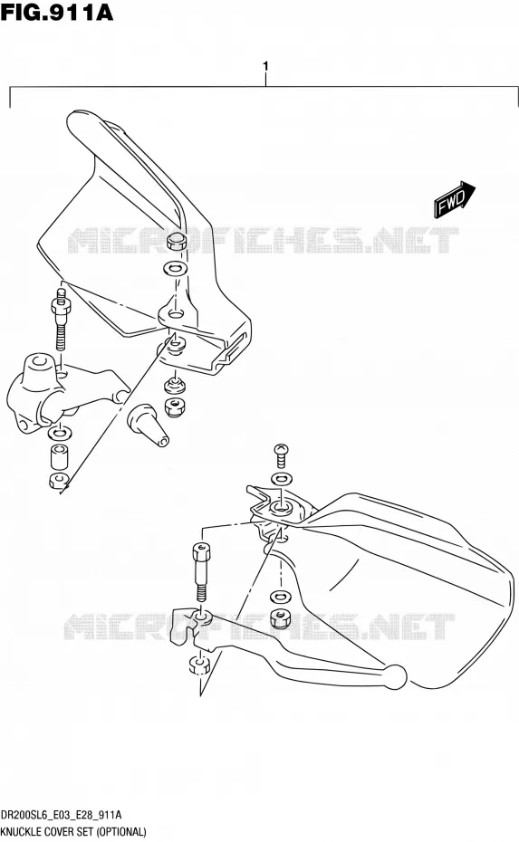 PROTEGES MAINS (OPTIONAL) Suzuki MOTO 200 DR 2016  DR200S L6 (E03,E28,E33)