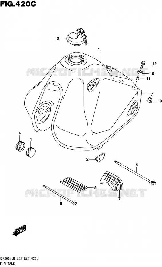 RESERVOIR D'ESSENCE (DR200SL6 E33) Suzuki MOTO 200 DR 2016  DR200S L6 (E03,E28,E33)