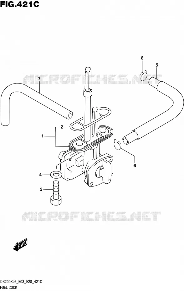 ROBINET D'ESSENCE (DR200SL6 E33) Suzuki MOTO 200 DR 2016  DR200S L6 (E03,E28,E33)