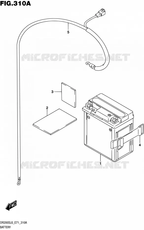BATTERIE Suzuki MOTO 200 DR 2016  DR200S L6 (E71)