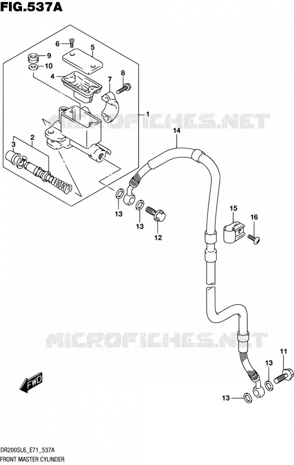 MAITRE CYLINDRE AVANT Suzuki MOTO 200 DR 2016  DR200S L6 (E71)