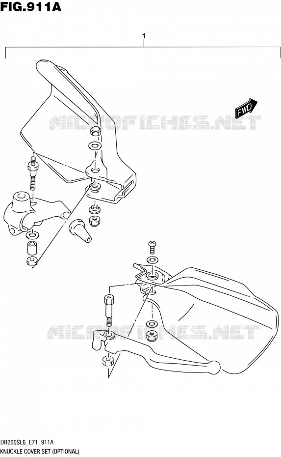 PROTEGES MAINS (OPTIONAL) Suzuki MOTO 200 DR 2016  DR200S L6 (E71)