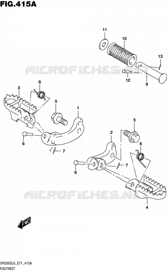 REPOSE PIED Suzuki MOTO 200 DR 2016  DR200S L6 (E71)