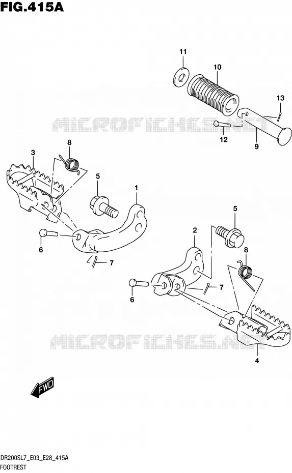 REPOSE PIED Suzuki MOTO 200 DR 2017  DR200S L7 (E03,E28,E33)