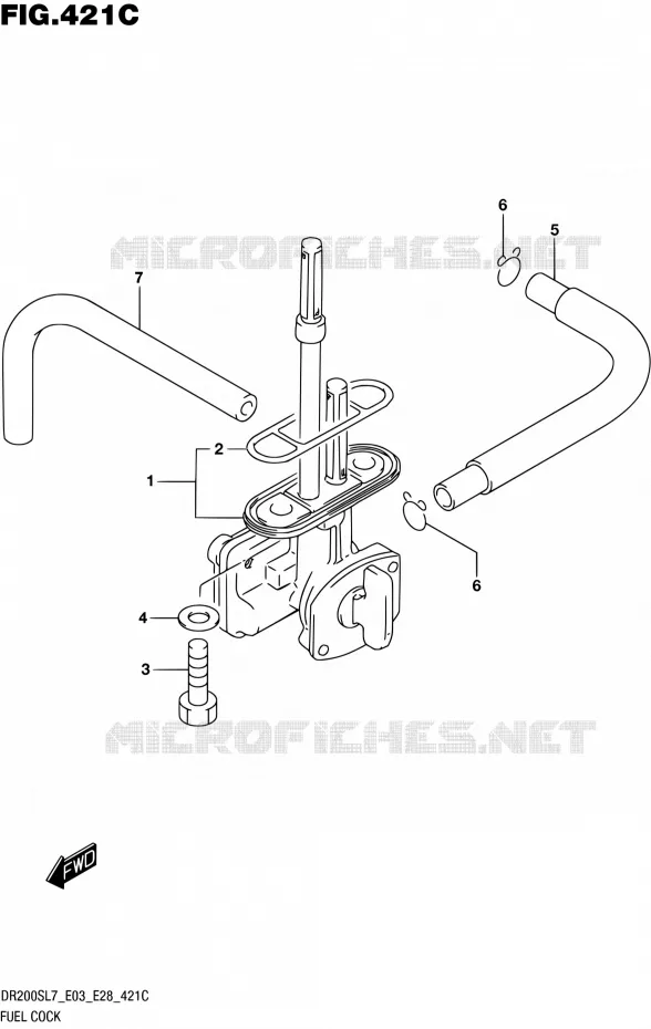 ROBINET D'ESSENCE (DR200SL7 E33) Suzuki MOTO 200 DR 2017  DR200S L7 (E03,E28,E33)