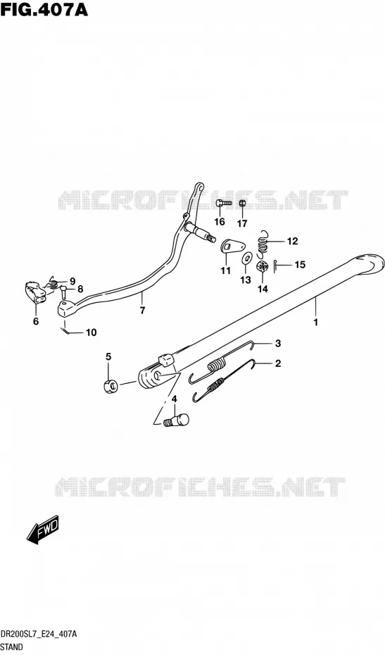 BEQUILLE Suzuki MOTO 200 DR 2017  DR200S L7 (E24)