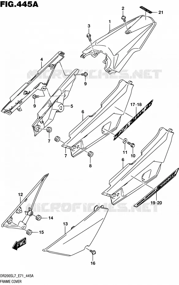 CARENAGES ARRIERE Suzuki MOTO 200 DR 2017  DR200S L7 (E71)