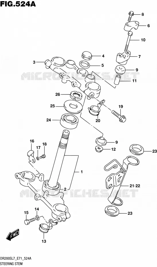 COLONNE DE DIRECTION Suzuki MOTO 200 DR 2017  DR200S L7 (E71)