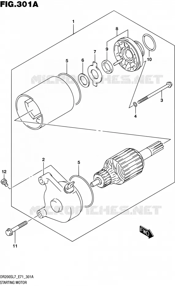DEMARREUR Suzuki MOTO 200 DR 2017  DR200S L7 (E71)