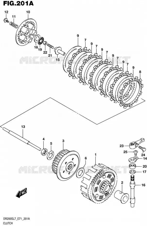 EMBRAYAGE Suzuki MOTO 200 DR 2017  DR200S L7 (E71)
