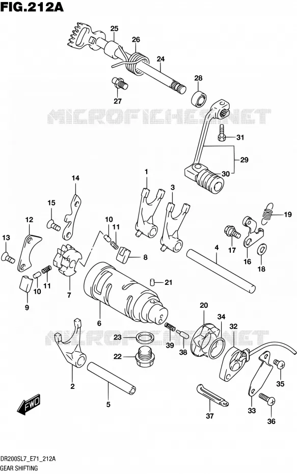 ENSEMBLE SELECTEUR DE VITESSES Suzuki MOTO 200 DR 2017  DR200S L7 (E71)