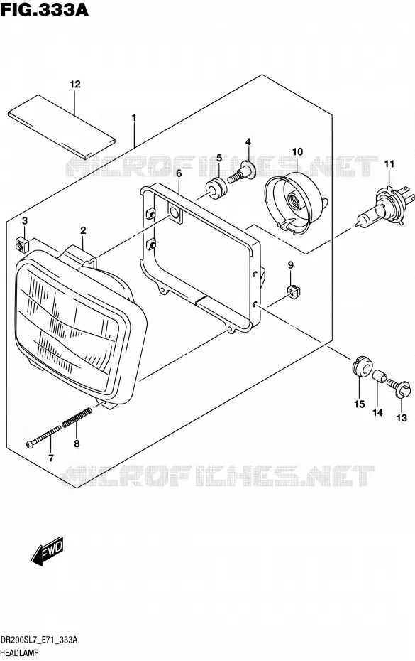 PHARE Suzuki MOTO 200 DR 2017  DR200S L7 (E71)