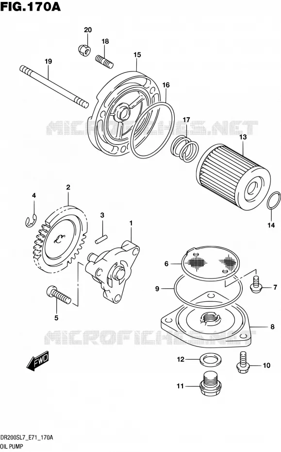 POMPE A HUILE Suzuki MOTO 200 DR 2017  DR200S L7 (E71)