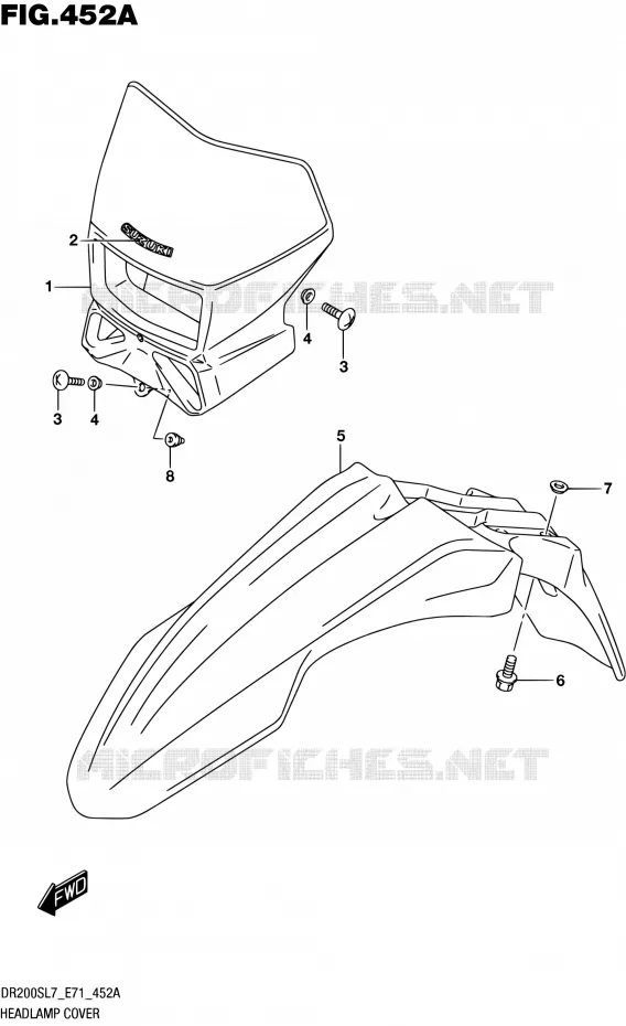 SUPPORT - CARENAGES DE PHARE Suzuki MOTO 200 DR 2017  DR200S L7 (E71)