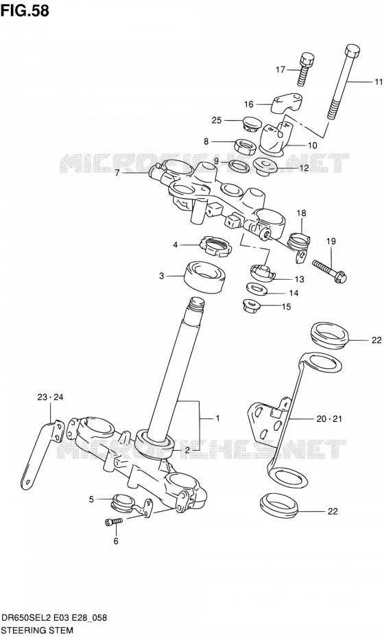 COLONNE DE DIRECTION Suzuki MOTO 650 DR 2012  DR650SE L2 (E03,E28,E33)