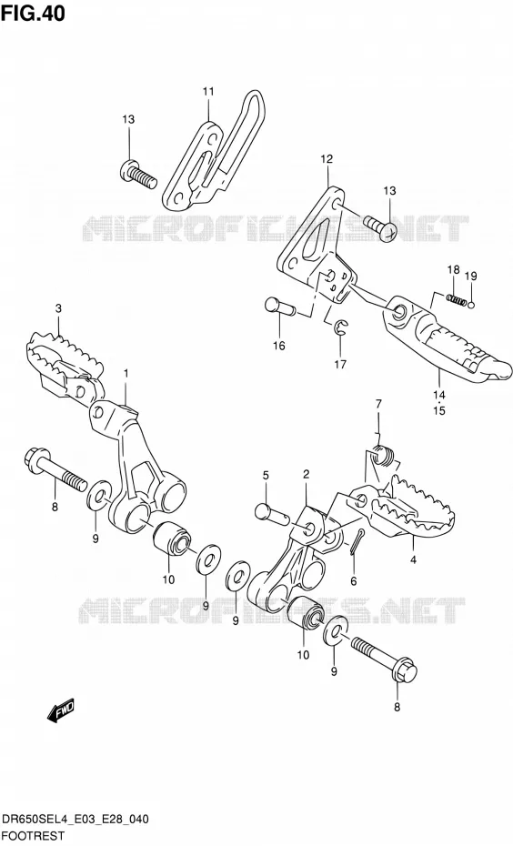 REPOSE PIED Suzuki MOTO 650 DR 2014  DR650SE L4 (E03,E28,E33)