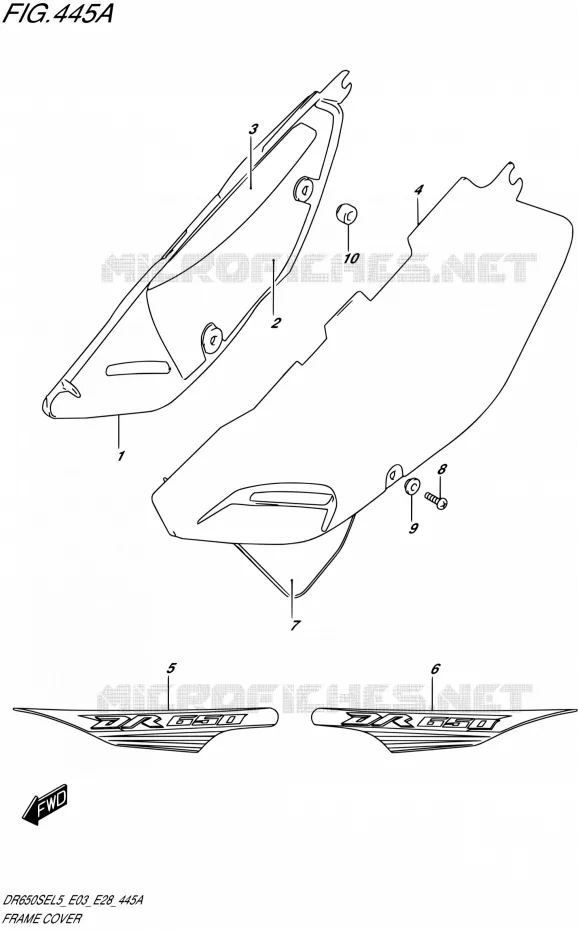 CARENAGES ARRIERE Suzuki MOTO 650 DR 2015  DR650SE L5 (E03,E28,E33)
