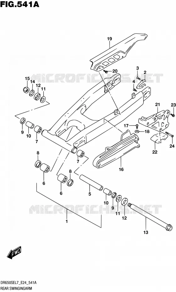BRAS OSCILLANT ARRIERE Suzuki MOTO 650 DR 2017  DR650SE L7 (E24)