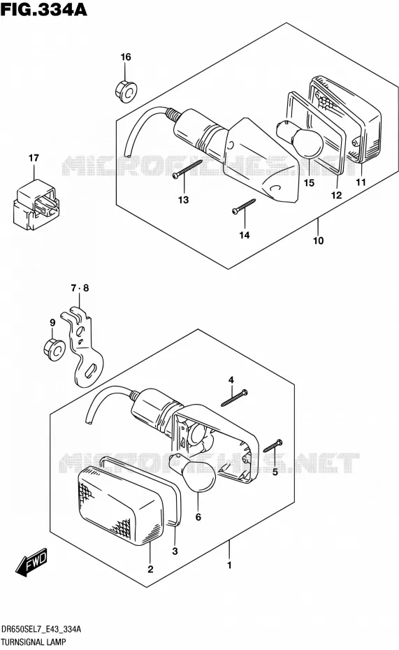 CLIGNOTANTS Suzuki MOTO 650 DR 2017  DR650SE L7 (E43)