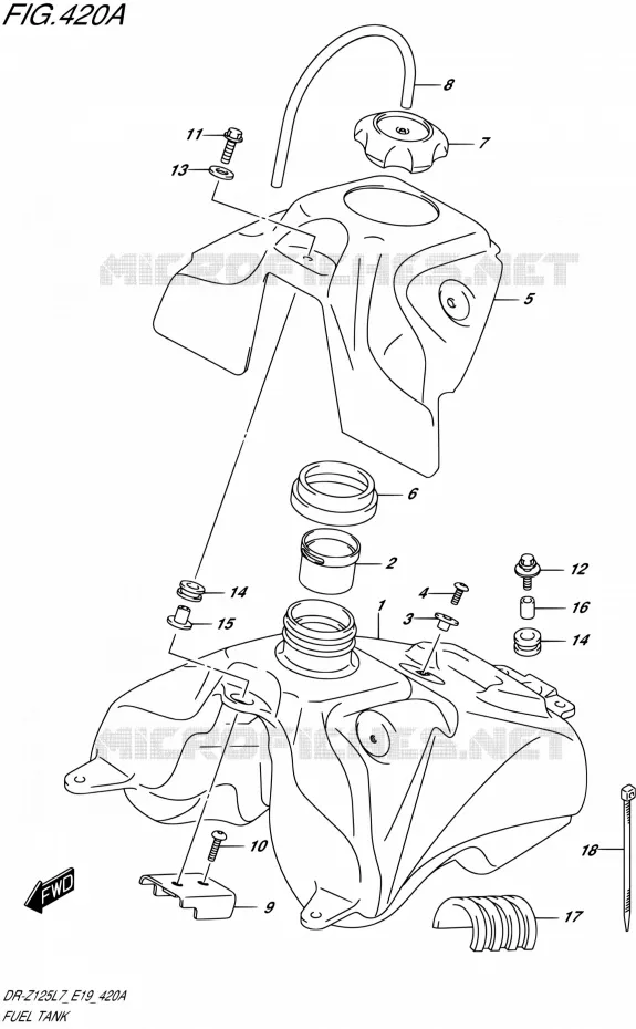 RESERVOIR D'ESSENCE Suzuki MOTO 125 DR-Z 2017  DR-Z125 L7 (E19)