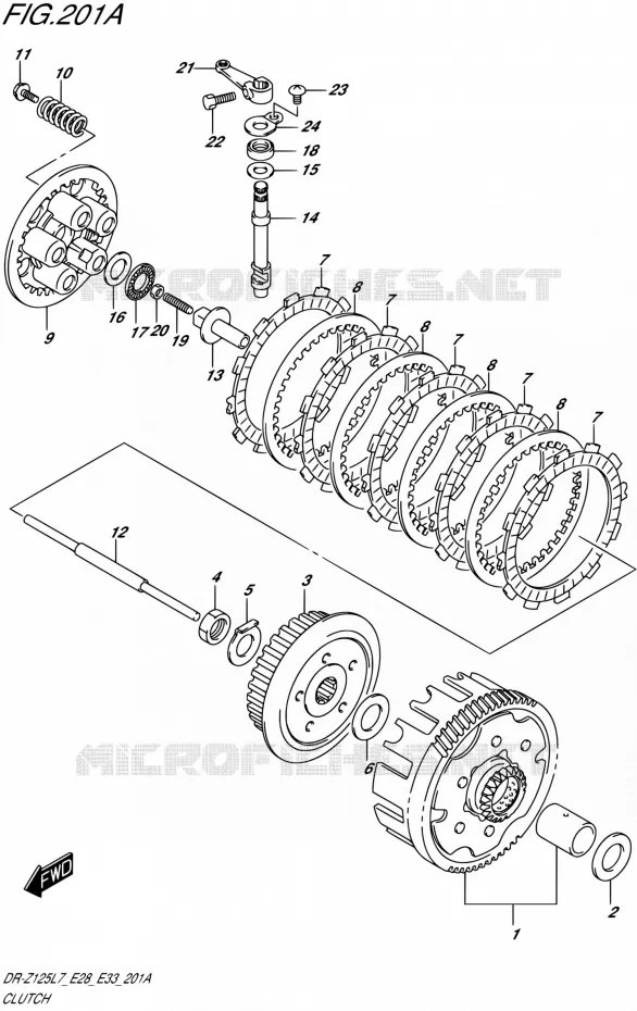 EMBRAYAGE Suzuki MOTO 125 DR-Z 2017  DR-Z125 L7 (E28,E33)