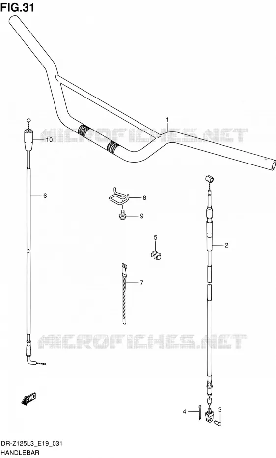 GUIDON (DR-Z125LL3_E19) Suzuki MOTO 125 DR-Z 2013  DR-Z125L L3 (E19)