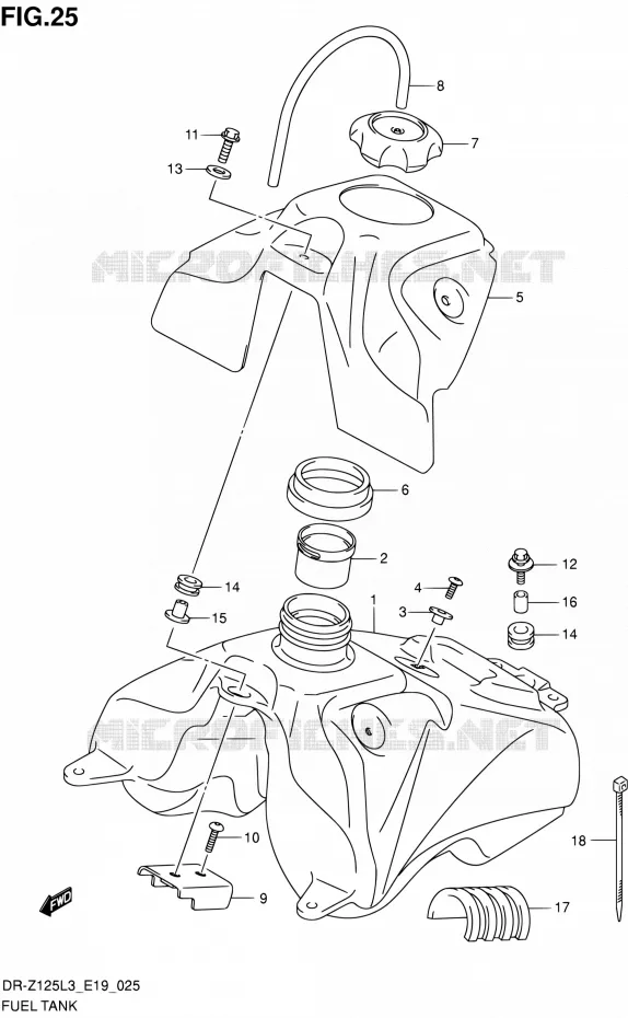 RESERVOIR D'ESSENCE Suzuki MOTO 125 DR-Z 2013  DR-Z125L L3 (E19)
